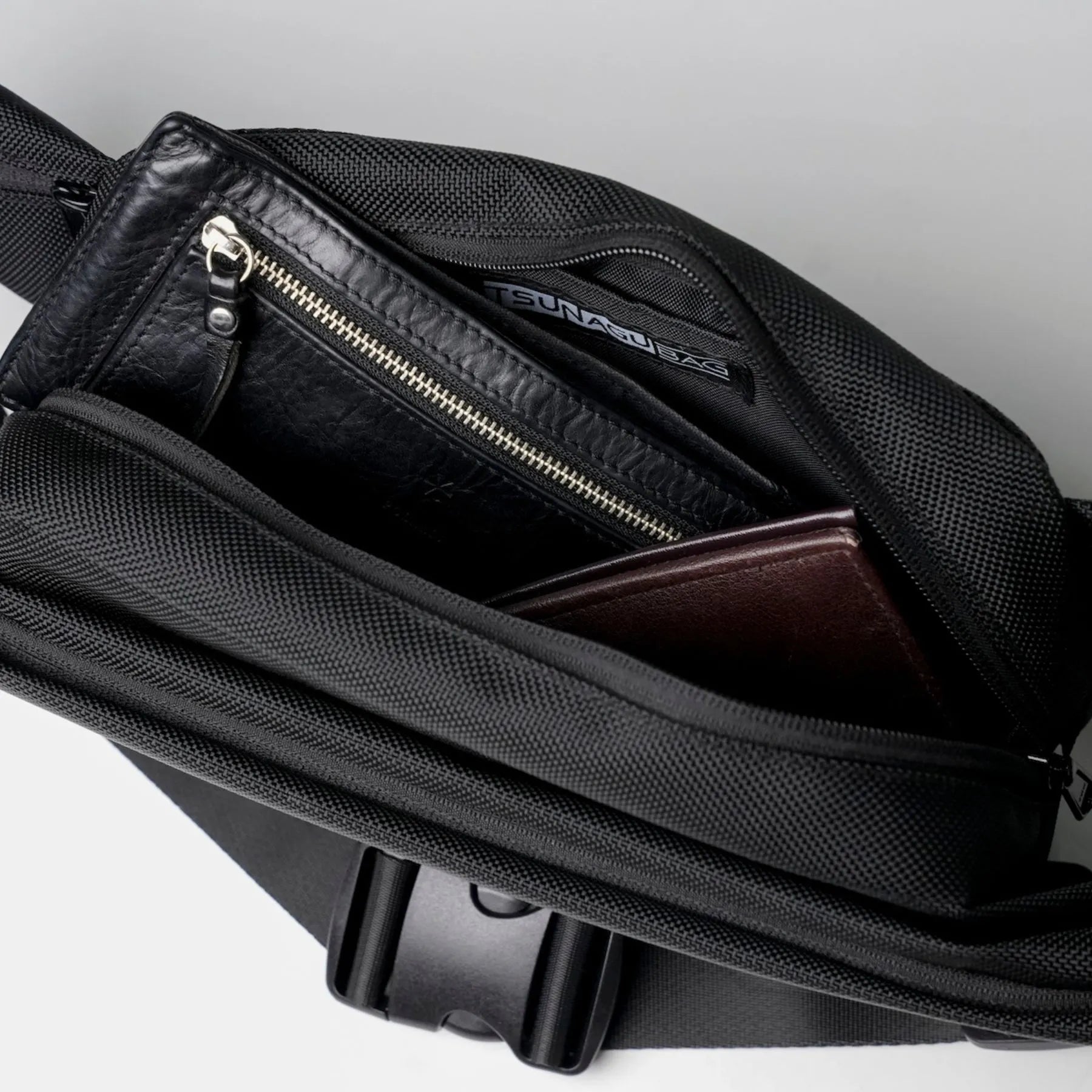 TSB15 TSUNAGU BAG ボディバッグ ブラック TSB15|TSUNAGU BAG CROSS Pro ウエスト&ボディバッグ
